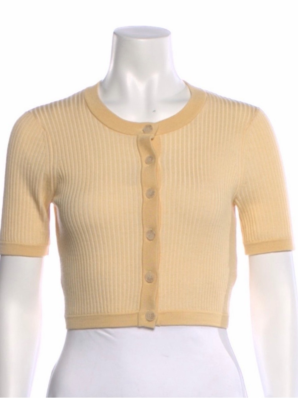 Naadam Pale Yellow Cropped Sweater